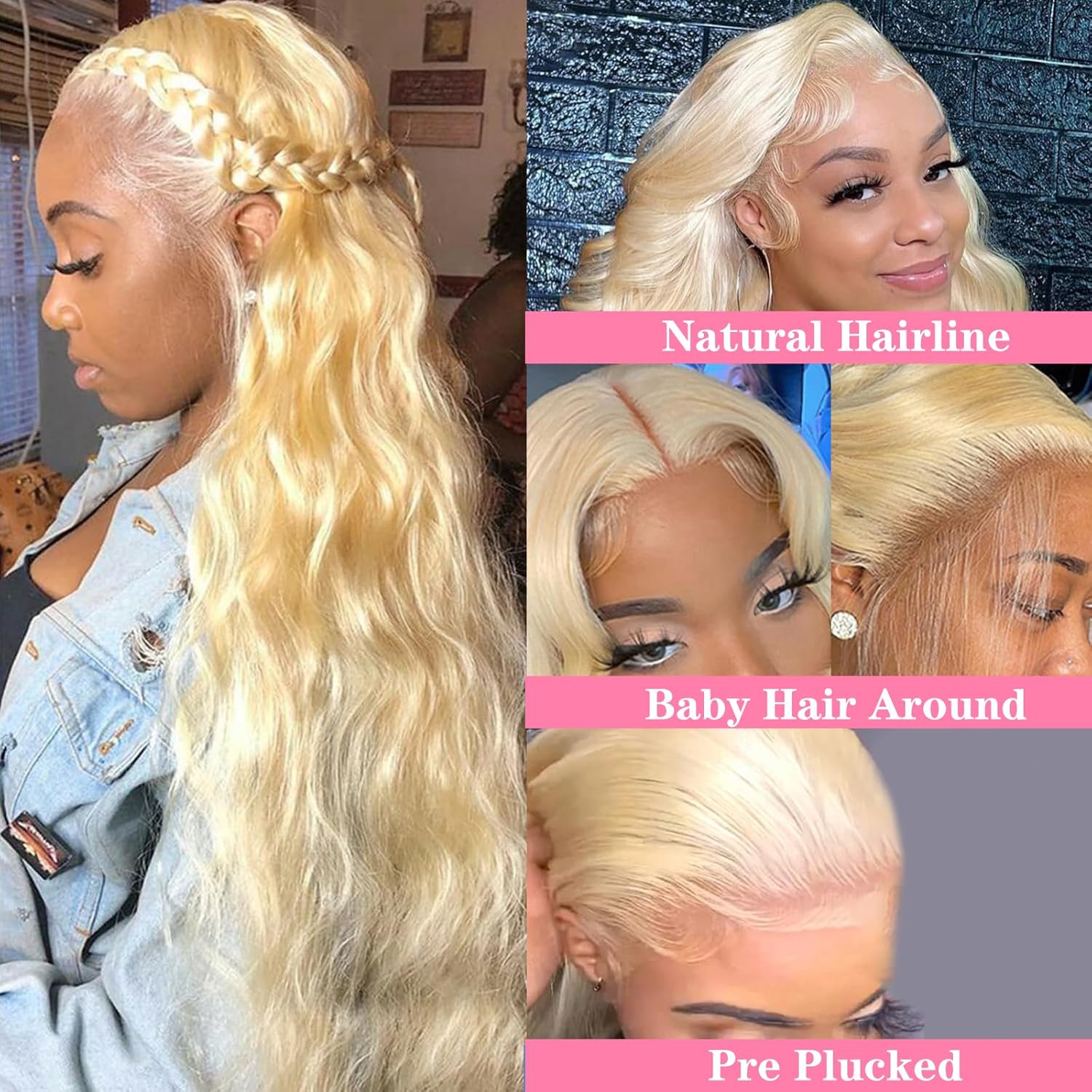 26 Inch 613 13x6 Lace Front Wig Human Hair Blonde HD Lace Front Wigs Human Hair Pre Plucked 180% Density Body Wave Transparent Lace Frontal Glueless Wigs Human Hair - Image 2