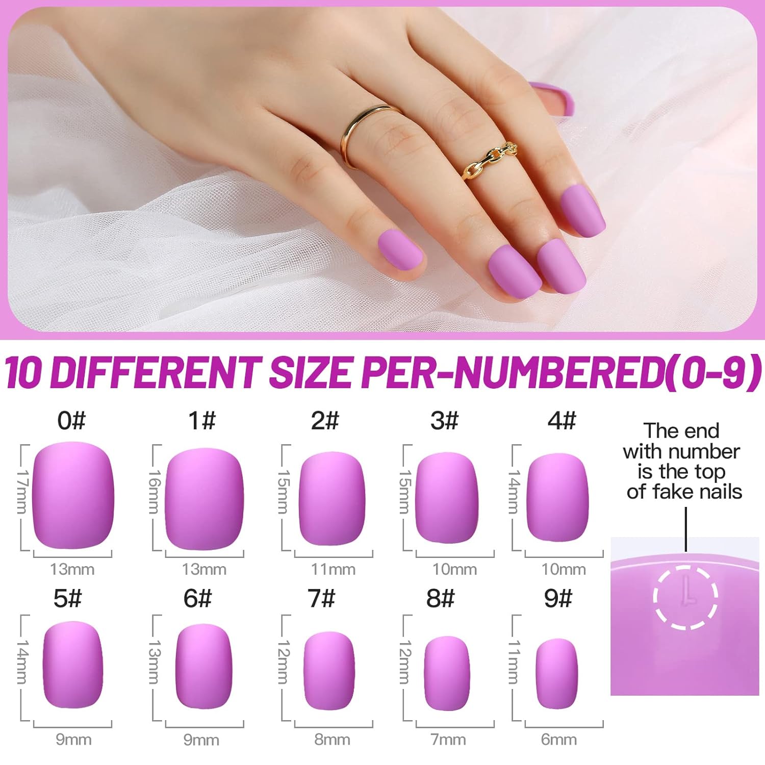 288pcs Short Press On Nails, Teenitor Matte Acrylic False Nails With Glue, 12 Color Glue On Nails For Small Hands - Image 2