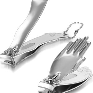 2Pcs Funny Nail Clippers, Nail Clippers with File, Cool Gadget Gag Gifts Funny Adult, Stocking Stuffers for Adults Men Him, Foot and Hand Shaped Design