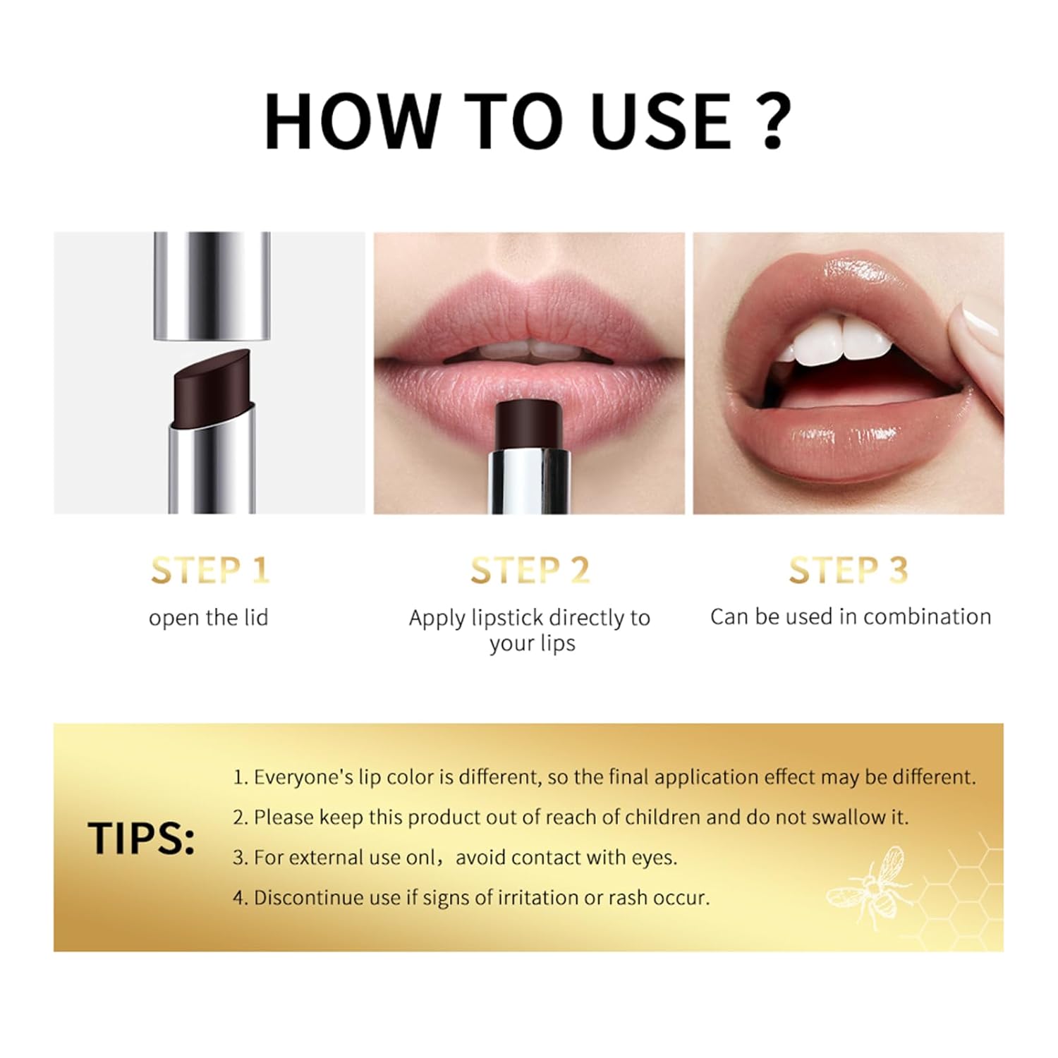 2PCS Honey Lipstick Tinted Lip Balm - Sheer Hydrating Lipstick for All Skin Tones - Moisturizing Lip Color, Nourishing Lip Balm with a Hint of Natural Black Cherry Tint (Black & Pink) - Image 5