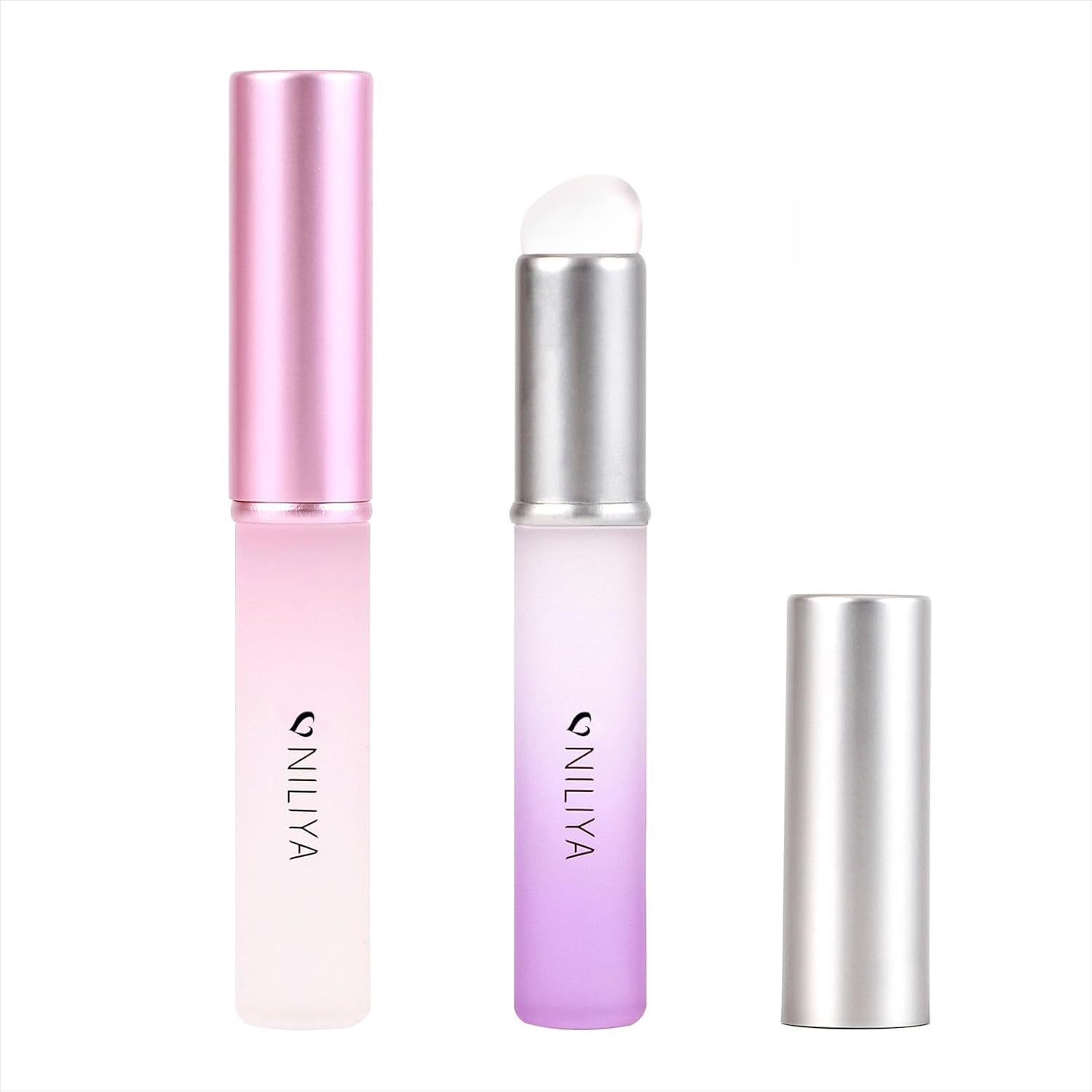 2PCS Silicone Lip Brushes, Lip Applicator, Makeup Brush for Concealer and Nail Art, With Gradient Color Handle
