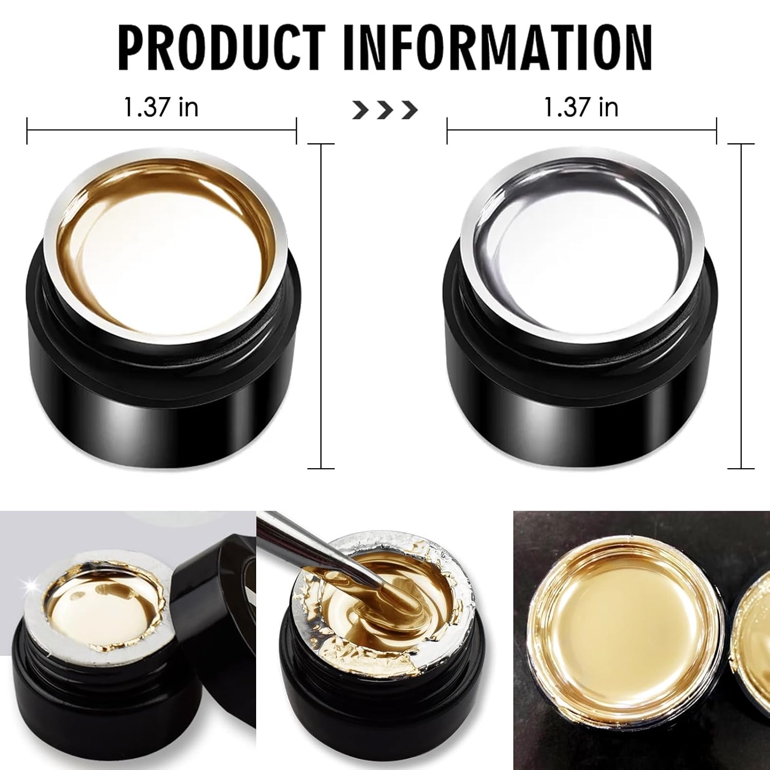 2pcs Sliver&Gold Metallic Mirror Painting Gel Polish - Image 6