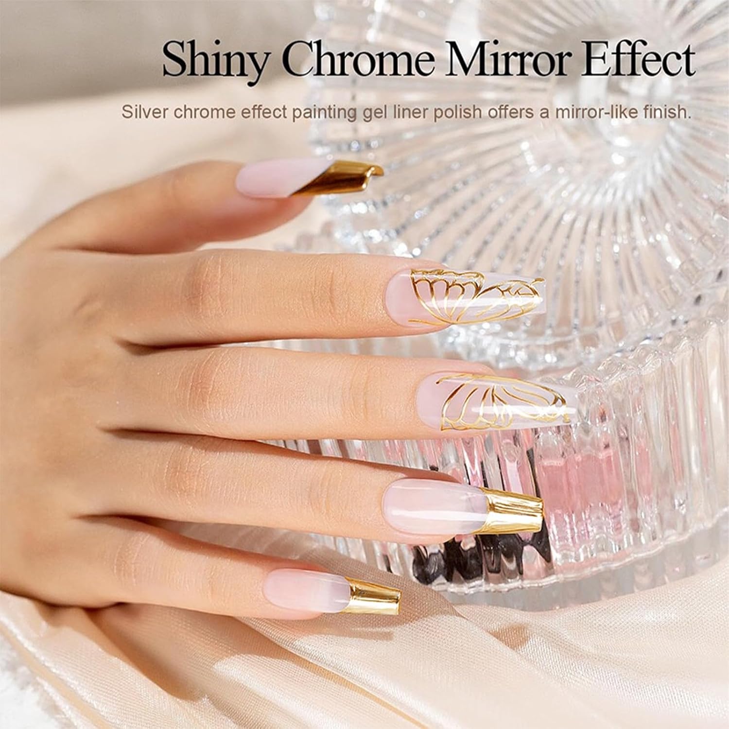 2pcs Sliver&Gold Metallic Mirror Painting Gel Polish - Image 2