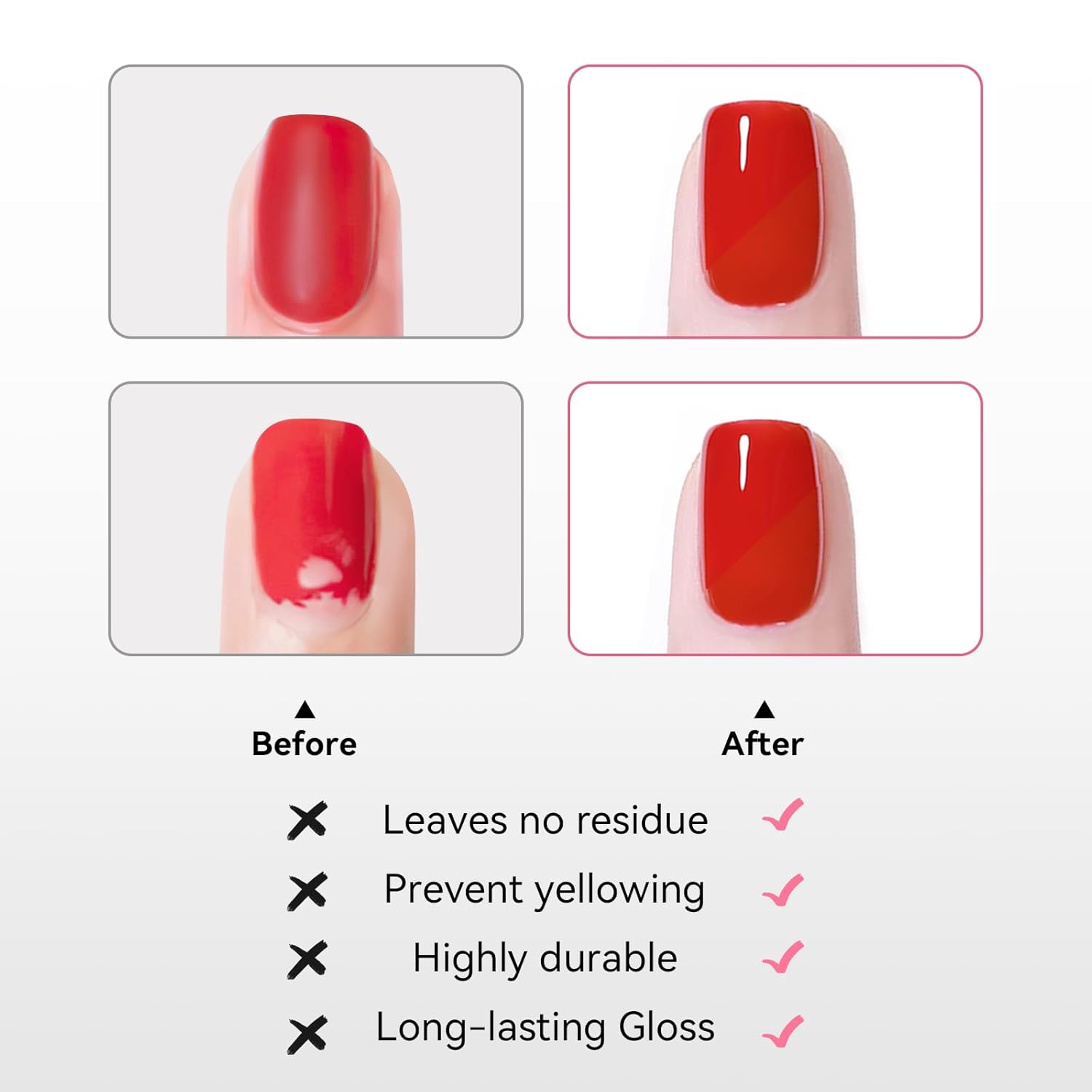 2Pcs Top Coat for Nail Polish, Quick Air Dry Clear Regular Nail Polishes High Shine Finish Long-Lasting Color Protection No Chip Vegan Hema-free Non-gel Salon Nail Art Gift for Women - Image 6