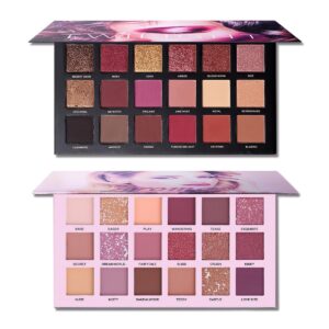 2Pcs Twilight Dusk + Aromas Nude Eyeshadow Palette Makeup Set, Matte Shimmer Glitter Pressed Pearl All Highly Pigmented Blending Powder, Natural Velvet Texture Eye Shadow Kit