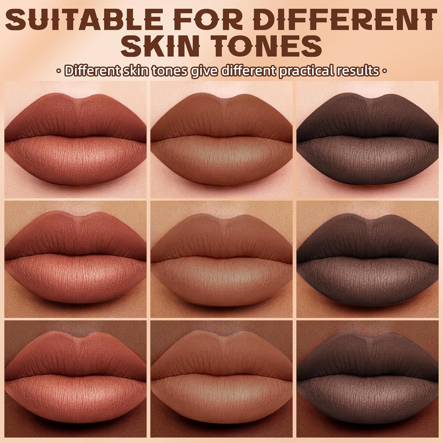 3 Colors 2 in 1 Lip Liner Set, Matte Nude Dark Brown Red Lip Liner Plumping Smooth Creamy Lip Pencil, High Pigmented Long lasting Light Brown Lipstick Makeup, 02+04+06 - Image 5