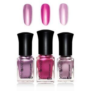 3 Colors Mirror Metallic Nail Polish Set, Metallic Chrome Quick Dry Nail Art Polish - Bright and Shiny Finish, Long-Lasting Mirror Shine Effect 6 ml/Bottle -#C