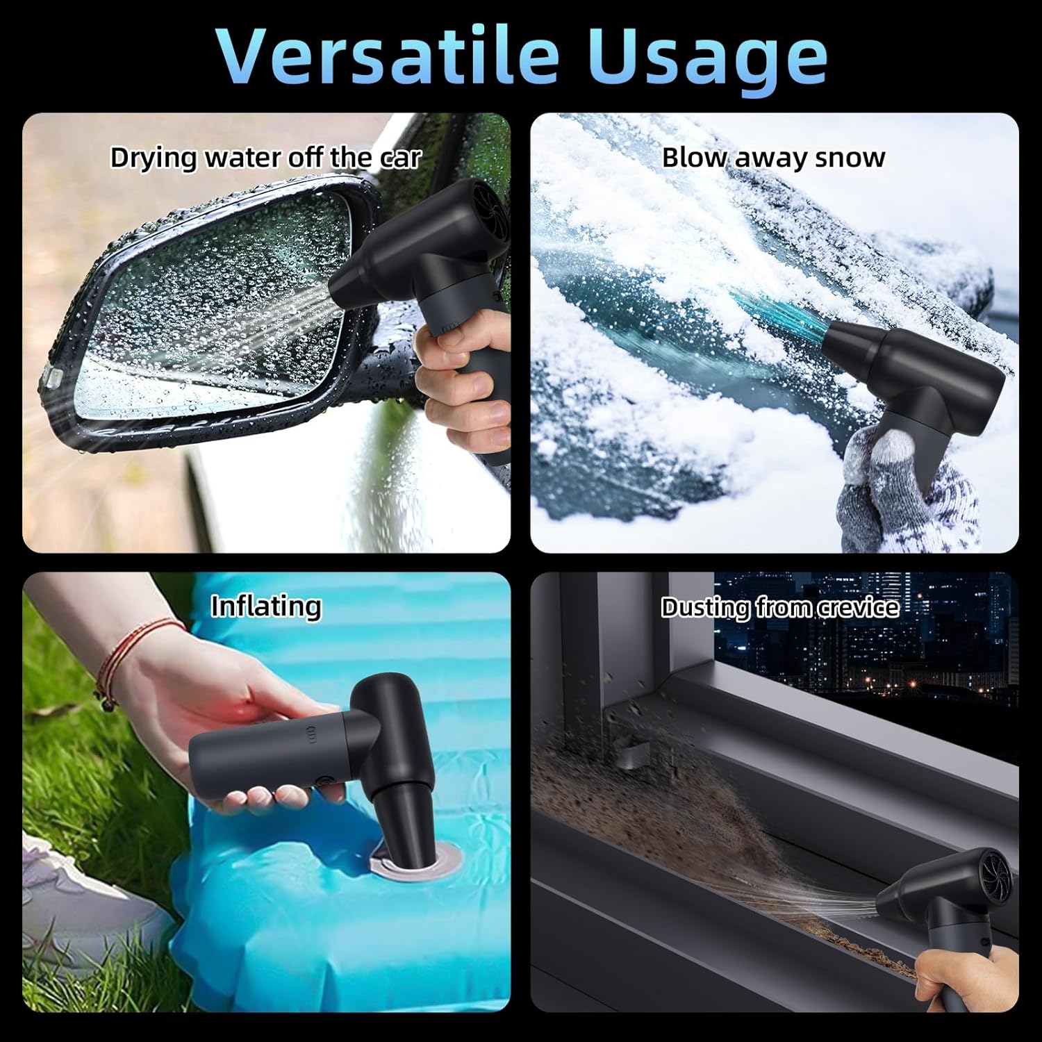 3-Gear Electric Portable Air Duster - 180000RPM Jet Dryer Blower, No Canned Air, Jet Fan for Car Dry, Computer Cleaning - Image 6