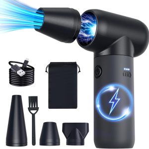 3-Gear Electric Portable Air Duster - 180000RPM Jet Dryer Blower, No Canned Air, Jet Fan for Car Dry, Computer Cleaning