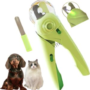3 in 1 Dog & Cat Pets Nail Clippers and Trimmers-with Safety Guard to Avoid Overcutting. LED Dog Nail Clipper with Light, Illuminates Nails or Bloodline for Safe and Easy Trimmers,for Cats & Dogs