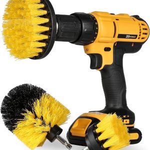 [3 Pack] Auto Detailing Drill Brush Set, Wheel Cleaner Brush, Car Cleaner Wash Brush Supplies Kit Fit Tire, Car Mats, Floor Mat, Bathroom and Auto Power Scrubber Brush Cleaning Sets