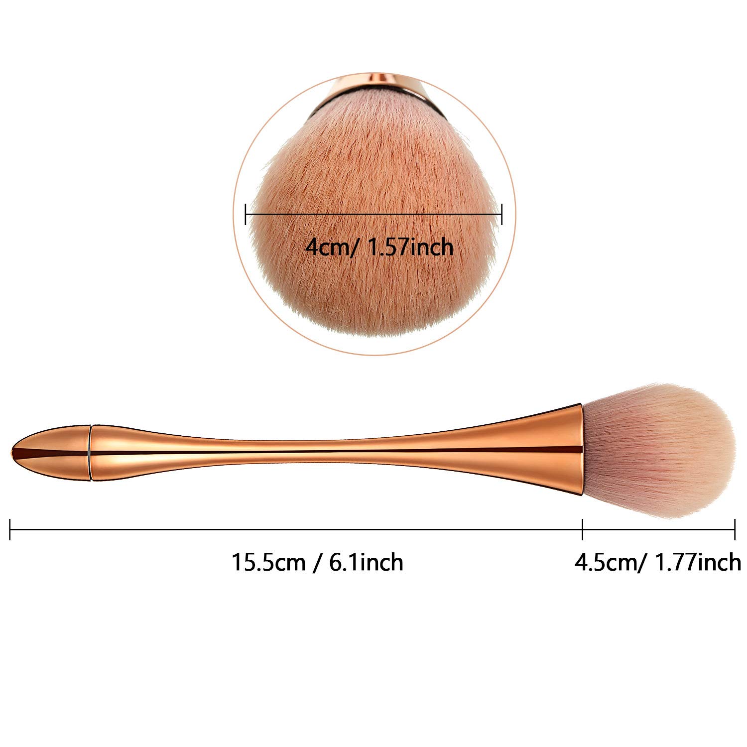 3 Pieces Large Powder Mineral Brushes Nail Design Dust,Soft Fluffy, Foundation, Kabuki Makeup Brushes Colorful Blush Loose Powder Tools for Daily Makeup, 3 Colors - Image 5