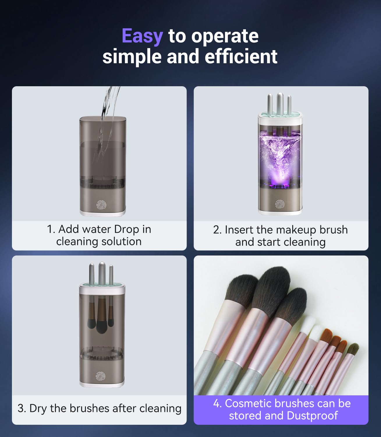 3.0 Upgrade Makeup Brush Cleaner 12x Power SGS Certified for All Brushes - Image 7
