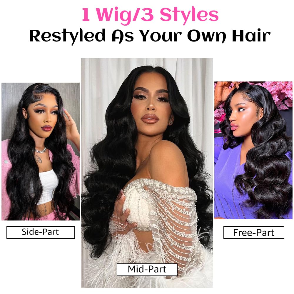 30 Inch 13x6 Body Wave Lace Front Wigs Human Hair Pre Plucked 200% Density HD Lace Frontal Wig Human Hair For Women 10A Body Wave Glueless Wigs With Baby Hair - Image 7