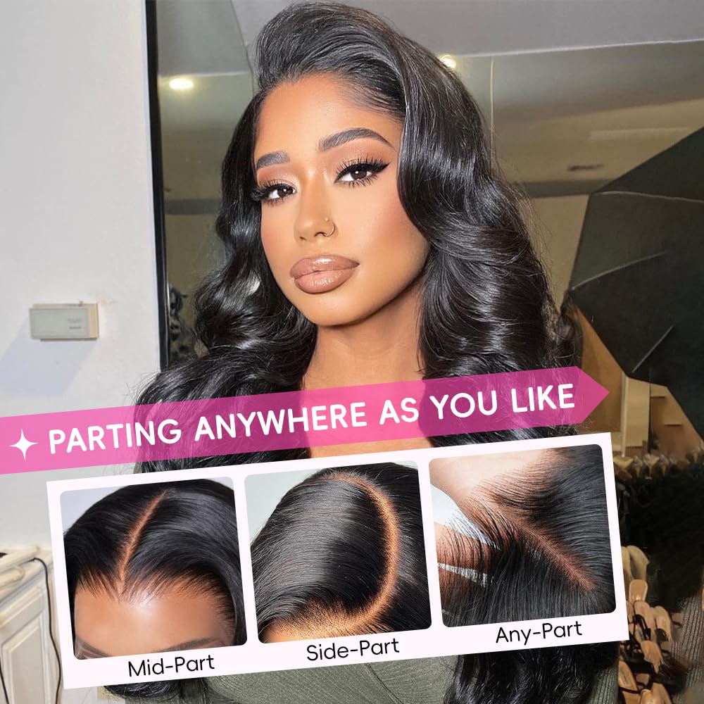 30 Inch 13x6 Body Wave Lace Front Wigs Human Hair Pre Plucked 200% Density HD Lace Frontal Wig Human Hair For Women 10A Body Wave Glueless Wigs With Baby Hair - Image 2