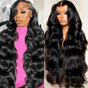 30 Inch 13x6 Lace Front Wigs Human Hair 200 Density Body Wave Lace Front Wigs Human Hair HD Lace Wigs for Women Pre Plucked Frontal with Baby Hair