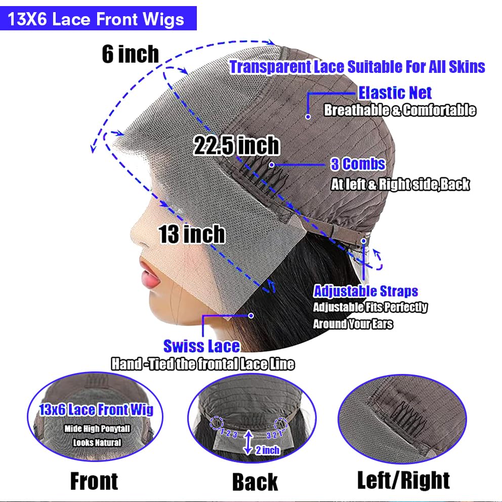 30 Inch 13x6 Lace Front Wigs Human Hair 200% Density Body Wave Lace Front Wigs Human Hair Pre Plucked Glueless Wigs Human Hair Wigs 13x6 HD Lace Frontal Wigs for Women - Image 6