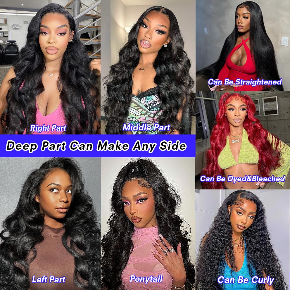 30 Inch 13x6 Lace Front Wigs Human Hair 200% Density Body Wave Lace Front Wigs Human Hair Pre Plucked Glueless Wigs Human Hair Wigs 13x6 HD Lace Frontal Wigs for Women - Image 5
