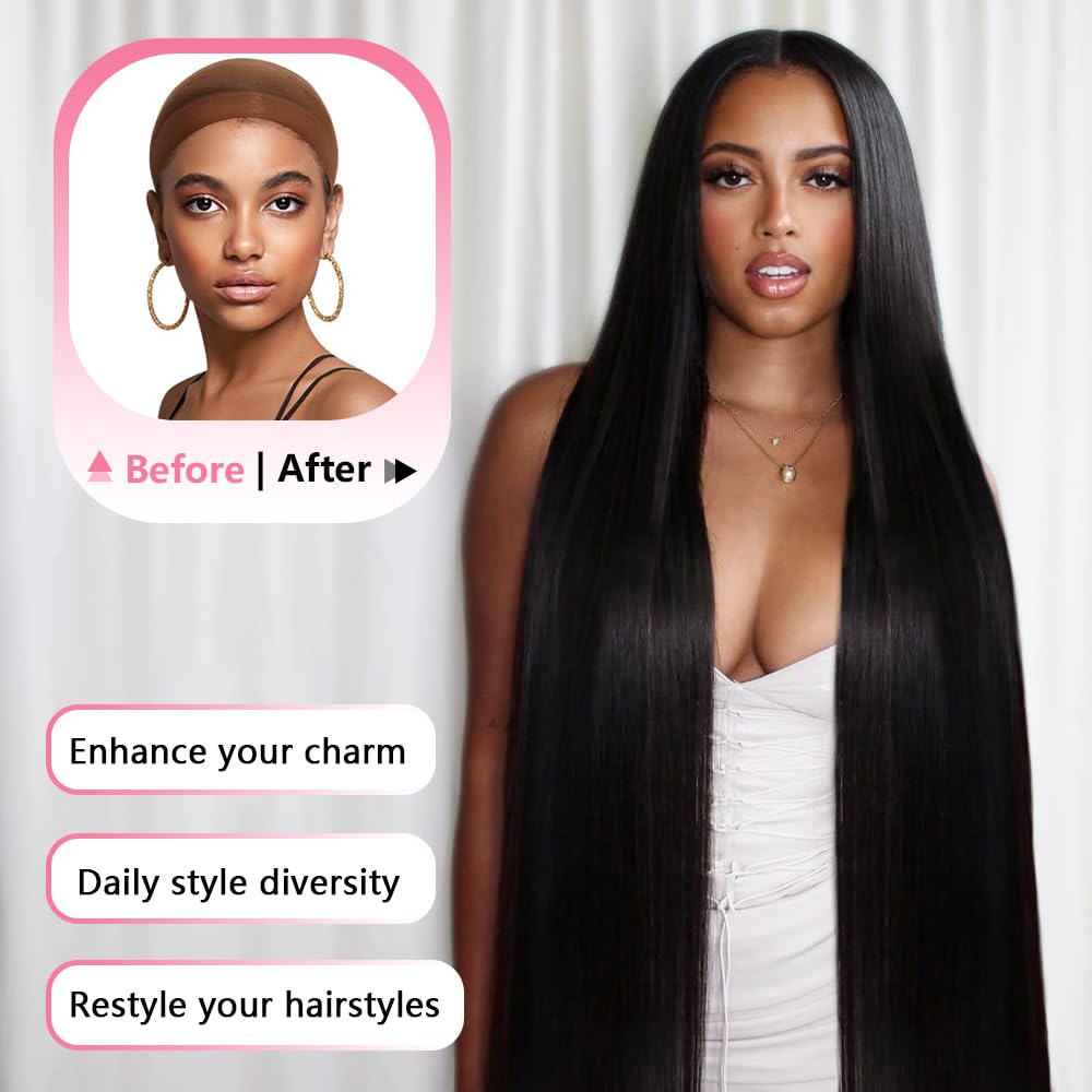 30 Inch 13x6 Lace Front Wigs Human Hair 200 Density Straight HD Lace Front Wigs Human Hair Pre Plucked with Baby Hair Glueless Wig Virgin Human Hair Lace Front Wigs for Women - Image 7