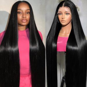 30 Inch 13x6 Lace Front Wigs Human Hair 200 Density Straight HD Lace Front Wigs Human Hair Pre Plucked with Baby Hair Glueless Wig Virgin Human Hair Lace Front Wigs for Women