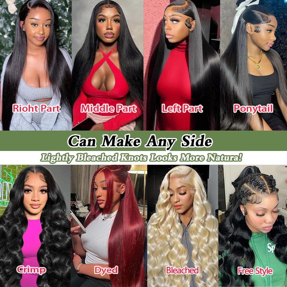 30 Inch 13x6 Lace Front Wigs Human Hair Pre Plucked Straight HD Lace Front Wigs Human Hair 180 Density 13x6 Frontal Wigs with Baby Hair Straight Glueless Wigs Human Hair for Women - Image 4
