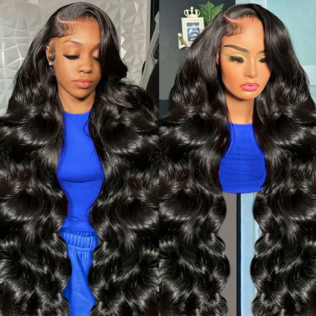 30 Inch Body Wave Lace Front Wigs Human Hair 200 Density Glueless Wigs Pre Plucked 13x4 HD Human Hair Wigs for Women Small Knots Frontal Wig With Baby Hair