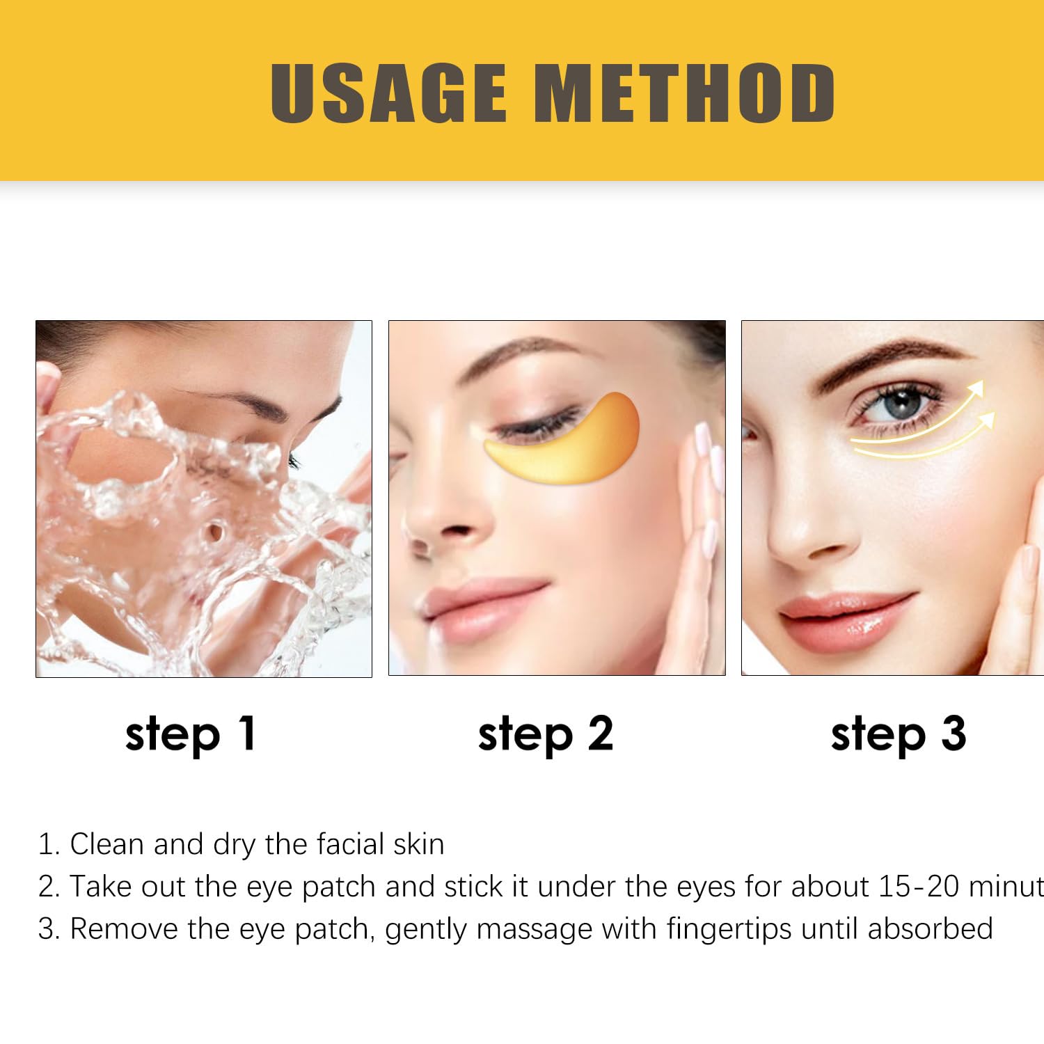 30 Pairs 24K Gold Eye Masks & Lip Masks, Crystal Collagen Gel Under Eye Patches for Puffy Eye, Moisturizing Cooling Skin Care Lip Eyes Patches for Puffiness and Dark Circles - Image 8