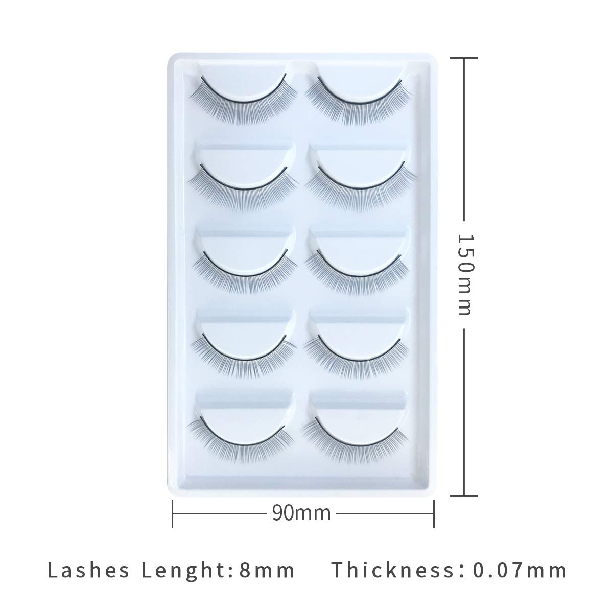 30 Pairs Practice Lashes for Lash Extensions Training Eyelash Extension Supplies Practice Strips Thin Band 8mm Mimic Natural Eyelash for Mannequin Head Tech Must Haves by EMEDA - Image 7