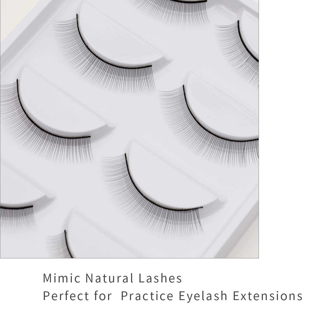 30 Pairs Practice Lashes for Lash Extensions Training Eyelash Extension Supplies Practice Strips Thin Band 8mm Mimic Natural Eyelash for Mannequin Head Tech Must Haves by EMEDA - Image 2