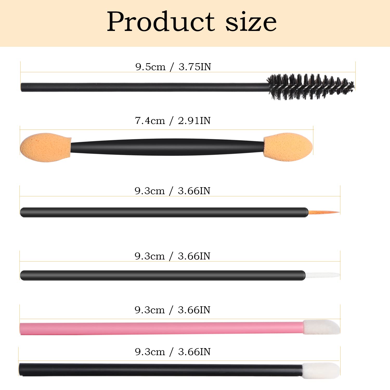 300pcs Disposable Makeup Tool Kit,Brow brush/Mascara brush/Lip Applicators/Eyeshadow applicators/Eye liner brush,JASSINS Makeup Disposable Accessories With Organizer Box - Image 3