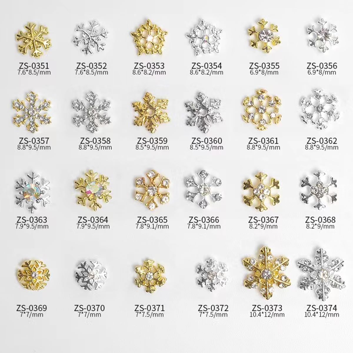 30PCS Christmas Snowflake Nail Charms, Silver Snowflake Nail Art Charms for Acrylic Nails, 3D Alloy Snowflake Charms for Women Manicure DIY Crystals Winter Christmas Nails S3 - Image 2