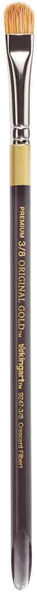 KINGART B-095 Premium 4 pc Original Gold Artist Brush Set Synthetic Bristles Short Handle 4 Sizes - Image 5