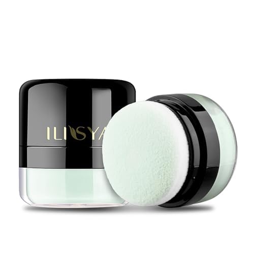 Setting Powder Lightweight Loose Powder Finishing Powder Long-Lasting Face Powder Waterproof with Soft Mushroom Powder Puff & Mirror, Translucent Finish,0.28 Oz (Light Green/Translucent) - Image 8