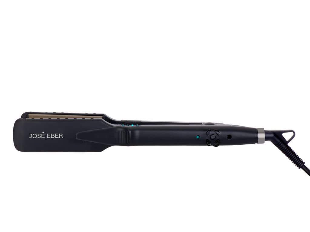 Jose Eber Wet & Dry Flat Iron Straightener Dual Voltage 110V-240V, Use on Wet or Dry Hair, Wide Floating Plates, Charcoal - Image 4