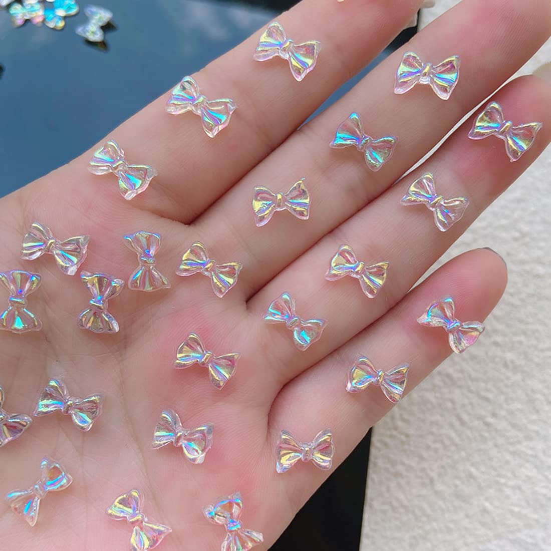 3D Shiny Art Butterfly Nail Charms, Pearls Rhinestones Decorations Supplies, Nail Charms for Valentine's Day Nail Art DIY Jewelry Crafts Accessories - Image 5