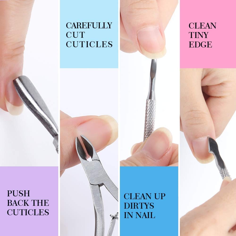 3pcs Double Sided Rectangular Nail File and Buffer, Buffer Block Sponge Polished, Nail Brush, Come with Cuticle Nipper and Pusher, Perfect Manicure Tool Kit for Shiny Nail - Image 4