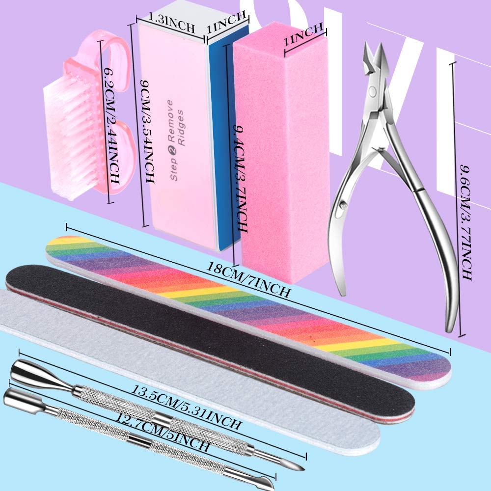 3pcs Double Sided Rectangular Nail File and Buffer, Buffer Block Sponge Polished, Nail Brush, Come with Cuticle Nipper and Pusher, Perfect Manicure Tool Kit for Shiny Nail - Image 2