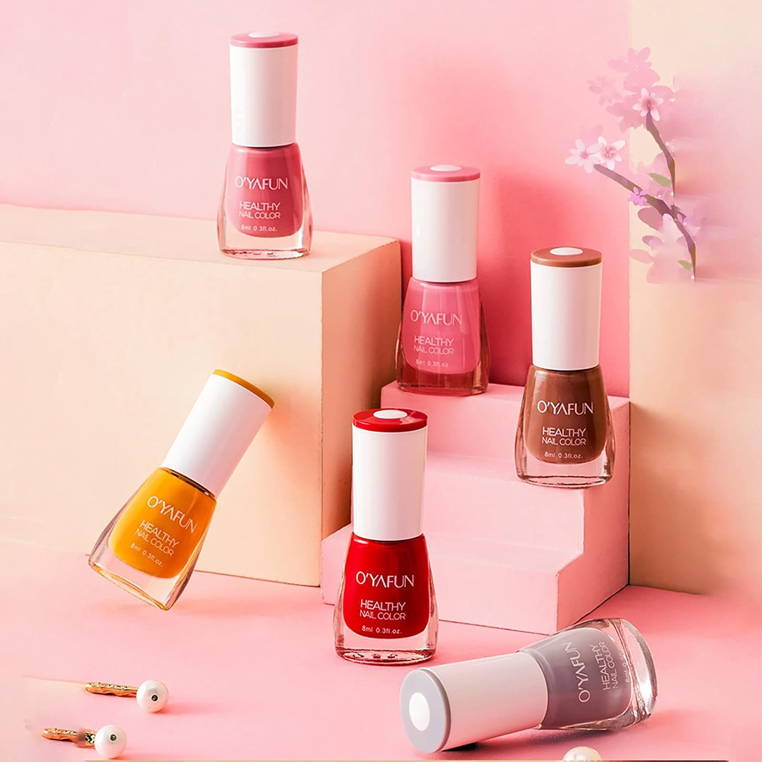 40 Colors Nail Polish Non-Toxic Easy Peel Off & Quick Dry Water Based Nail Polish Glossy DIY Nail Art Manicure at Home Salon 8ml - Image 6