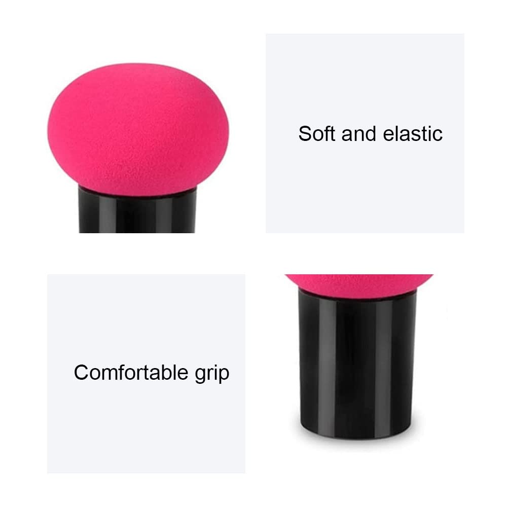 2 Pcs Makeup Sponges Makeup Sponges with Handles Cases Makeup Puffs for Foundation Creams and Powders (Mushroom A) - Image 3