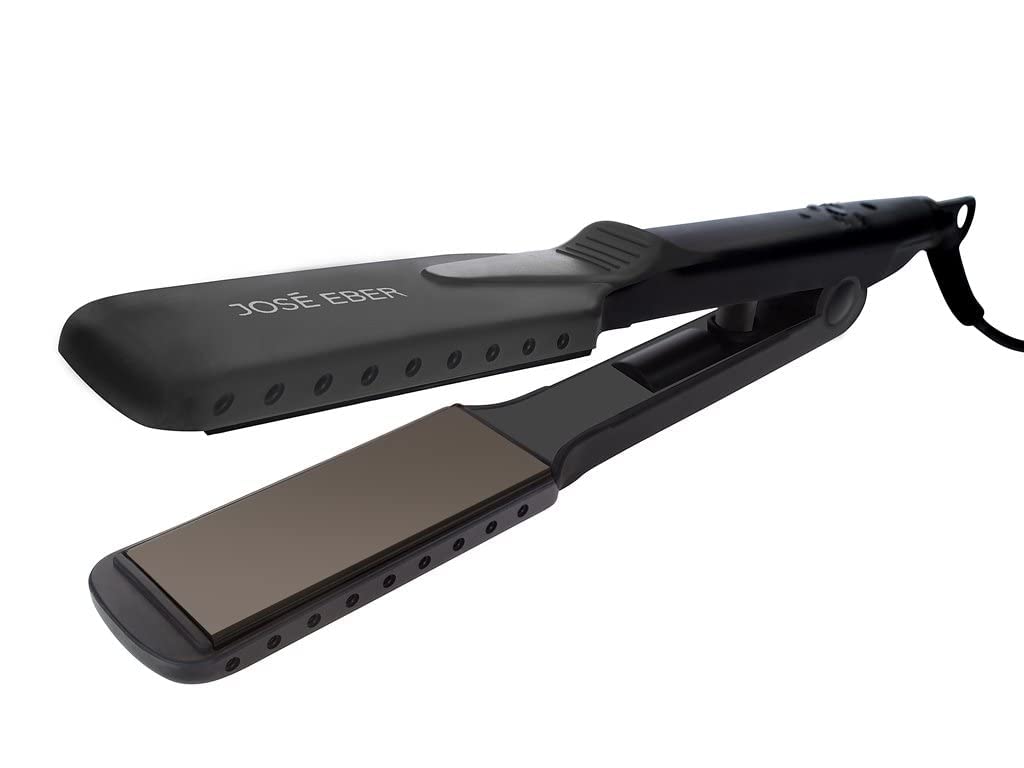 Jose Eber Wet & Dry Flat Iron Straightener Dual Voltage 110V-240V, Use on Wet or Dry Hair, Wide Floating Plates, Charcoal - Image 5