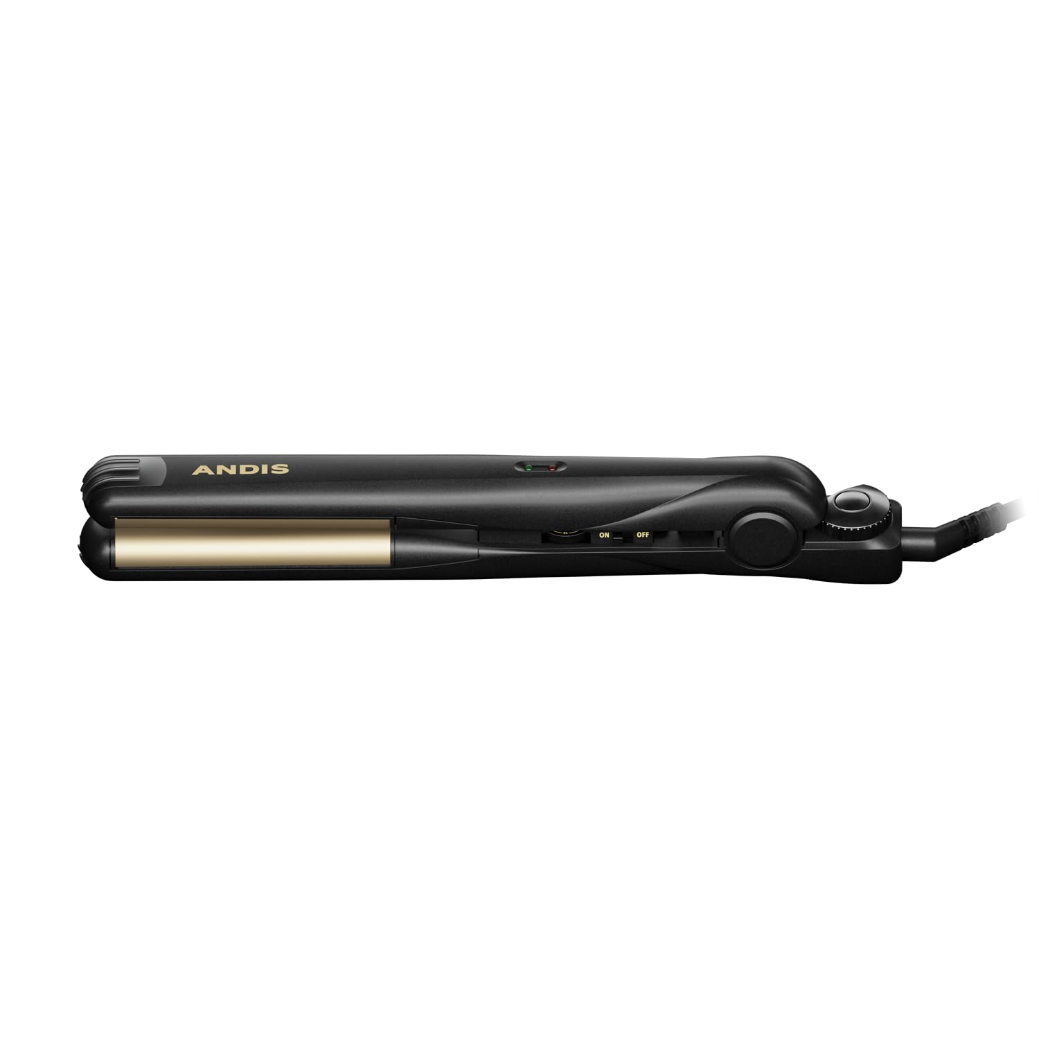 Andis 67695 Professional Curved Edge, 1-inch 450ΒΊF High Heat Tourmaline Nano-Ceramic Hair Flat Iron with Dual Voltage and Auto Shut-Off - Frizz-Free Ceramic Hair Straightener - Black/Gold - Image 5