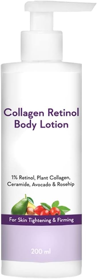 MU Collagen 1% Retinol Body Lotion - for Skin Tightening & Firming - with Niacinamide, Ceramide, Rosehip & Avocado - for Men & Women - 200 Ml