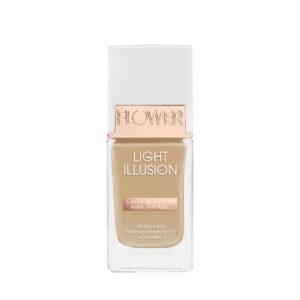 FLOWER BEAUTY By Drew Barrymore Light Illusion SPF Foundation - Blendable + Buildable - Natural Finish - Lightweight Formula (Soft Sand)