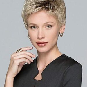 Ellen Wille Wigs Tab Petite Cap Wig Color Silver Mix - 3" Short Layers Precision Cut Spiked Pixie Synthetic Monofilament Crown Lace Front Natural Hairline Womens Peluca Bundle MaxWigs Hairloss Booklet