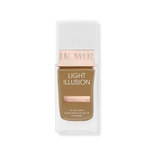 FLOWER BEAUTY By Drew Barrymore Light Illusion SPF Foundation - Blendable + Buildable - Natural Finish - Lightweight Formula (Nutmeg)