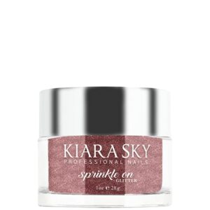 Kiara Sky 3D Glitter Nail Art | Sprinkle On Collection 1 oz | Mix with Acrylic, Gel Polish or dip Powder | Rose Gold Rush (Ultra-fine Rose Gold Shimmer)