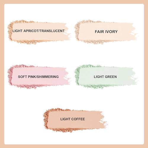 Setting Powder Lightweight Loose Powder Finishing Powder Long-Lasting Face Powder Waterproof with Soft Mushroom Powder Puff & Mirror, Translucent Finish,0.28 Oz (Light Green/Translucent) - Image 2