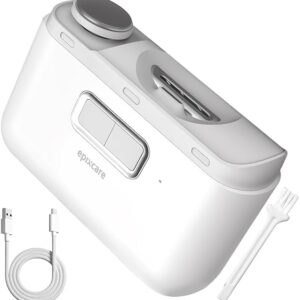 Electric Automatic Nail Clipper Trimmer - 2-in-1 Rechargeable Fingernail Grinder Cutter for Baby Adults Seniors - Heavy Duty Manicure Polisher with Safety LED for Trimming & Polishing Nails