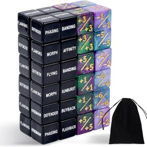 48-Piece Abilities Keyword Counter Set - MTG Stats Dice for Card Games