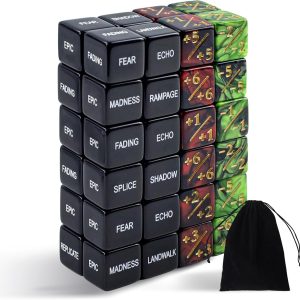 48 Pieces Abilities Keywords Counter Dice,MTG Dice Counters,MTG Life Counter 1/+1,Creature Stats Buff Tokens Dice,MTG Dice Set for MTG, TCG, Card Games Accessories